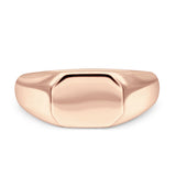 Classical Simple Signet Plain Band High Polished Solid 925 Sterling Silver Mens Ring (8mm)