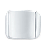 Signet Classical Simple Plain Band High Polished Solid 925 Sterling Silver Mens Ring (16mm)