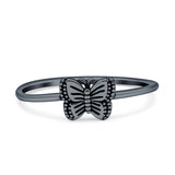 Butterfly Design Oxidized Thumb Ring 925 Sterling Silver