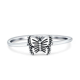 Butterfly Design Oxidized Thumb Ring 925 Sterling Silver