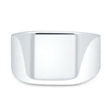 Signet Plain Band High Polished Solid 925 Sterling Silver Thumb Ring (14mm)