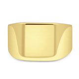 Signet Plain Band High Polished Solid 925 Sterling Silver Thumb Ring (14mm)