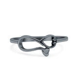 Stethoscope Ring Oxidized Band Solid 925 Sterling Silver Thumb Ring (7mm)