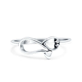 Stethoscope Ring Oxidized Band Solid 925 Sterling Silver Thumb Ring (7mm)