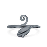Mouse Ring Oxidized Band Solid 925 Sterling Silver Thumb Ring (12mm)