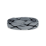 Snake Skin Band Oxidized Solid 925 Sterling Silver Thumb Ring (4.5mm)