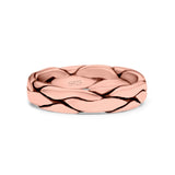 Snake Skin Band Oxidized Solid 925 Sterling Silver Thumb Ring (4.5mm)