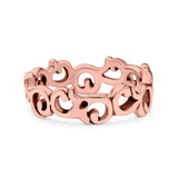 Vines Ring Oxidized Band Solid 925 Sterling Silver Thumb Ring (6mm)