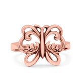 Butterfly Ring Oxidized Band Solid 925 Sterling Silver Thumb Ring (13mm)