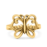 Butterfly Ring Oxidized Band Solid 925 Sterling Silver Thumb Ring (13mm)