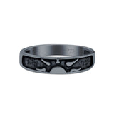 Sunset Ring Oxidized Band Solid 925 Sterling Silver Thumb Ring (5mm)