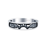 Sunset Ring Oxidized Band Solid 925 Sterling Silver Thumb Ring (5mm)