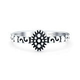 Bali Ring Oxidized Band Solid 925 Sterling Silver Thumb Ring (7mm)
