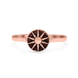 Sun Ring Oxidized Band Solid 925 Sterling Silver Thumb Ring (8mm)