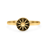 Sun Ring Oxidized Band Solid 925 Sterling Silver Thumb Ring (8mm)