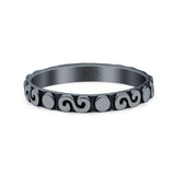 Spirals Ring Oxidized Band Solid 925 Sterling Silver Thumb Ring (2.5mm)