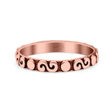 Spirals Ring Oxidized Band Solid 925 Sterling Silver Thumb Ring (2.5mm)