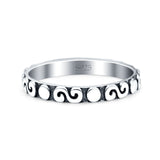 Spirals Ring Oxidized Band Solid 925 Sterling Silver Thumb Ring (2.5mm)