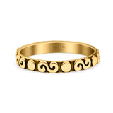 Spirals Ring Oxidized Band Solid 925 Sterling Silver Thumb Ring (2.5mm)
