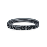 Bali Ring Oxidized Band Solid 925 Sterling Silver Thumb Ring (3mm)
