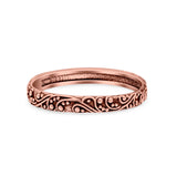 Bali Ring Oxidized Band Solid 925 Sterling Silver Thumb Ring (3mm)