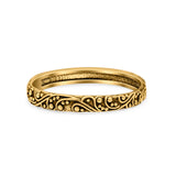 Bali Ring Oxidized Band Solid 925 Sterling Silver Thumb Ring (3mm)