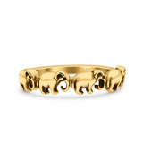 Elephants Ring Oxidized Band Solid 925 Sterling Silver Thumb Ring (5mm)