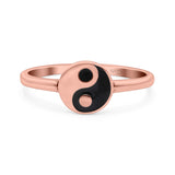 Yin Yang Oxidized Band Solid 925 Sterling Silver Thumb Ring (8.2mm)
