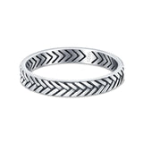 Braided Ring Oxidized Band Solid 925 Sterling Silver Thumb Ring (3mm)