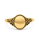 Vintage Style Oxidized Band Solid 925 Sterling Silver Thumb Ring (10mm)