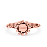 Sunflower Ring Oxidized Band Solid 925 Sterling Silver Thumb Ring (9mm)