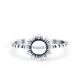 Sunflower Ring Oxidized Band Solid 925 Sterling Silver Thumb Ring (9mm)