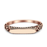 Signet Oxidized Trendy Band Solid 925 Sterling Silver Thumb Ring (3mm)