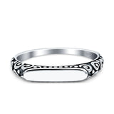 Signet Oxidized Trendy Band Solid 925 Sterling Silver Thumb Ring (3mm)