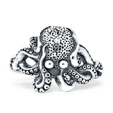 Octopus Ring Oxidized 925 Sterling Silver
