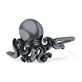 Octopus Ring Oxidized 925 Sterling Silver