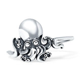 Octopus Band Oxidized Statement Thumb Ring 925 Sterling Silver