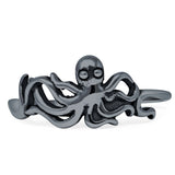 Octopus Ring Oxidized 925 Sterling Silver