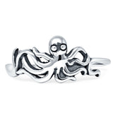 Octopus Ring Oxidized 925 Sterling Silver