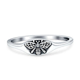 Bee Ring 925 Sterling Silver Oxidized