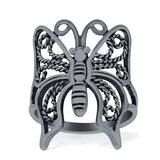 Butterfly Ring Oxidized Solid 925 Sterling Silver