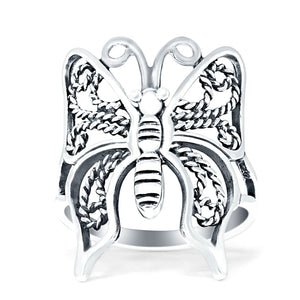 Butterfly Ring Oxidized Solid 925 Sterling Silver