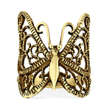 Butterfly Ring Filigree Oxidized Solid 925 Sterling Silver