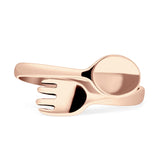 Spoon & Fork Ring Oxidized Thumb Band 925 Sterling Silver
