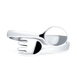 Spoon & Fork Ring Oxidized Thumb Band 925 Sterling Silver