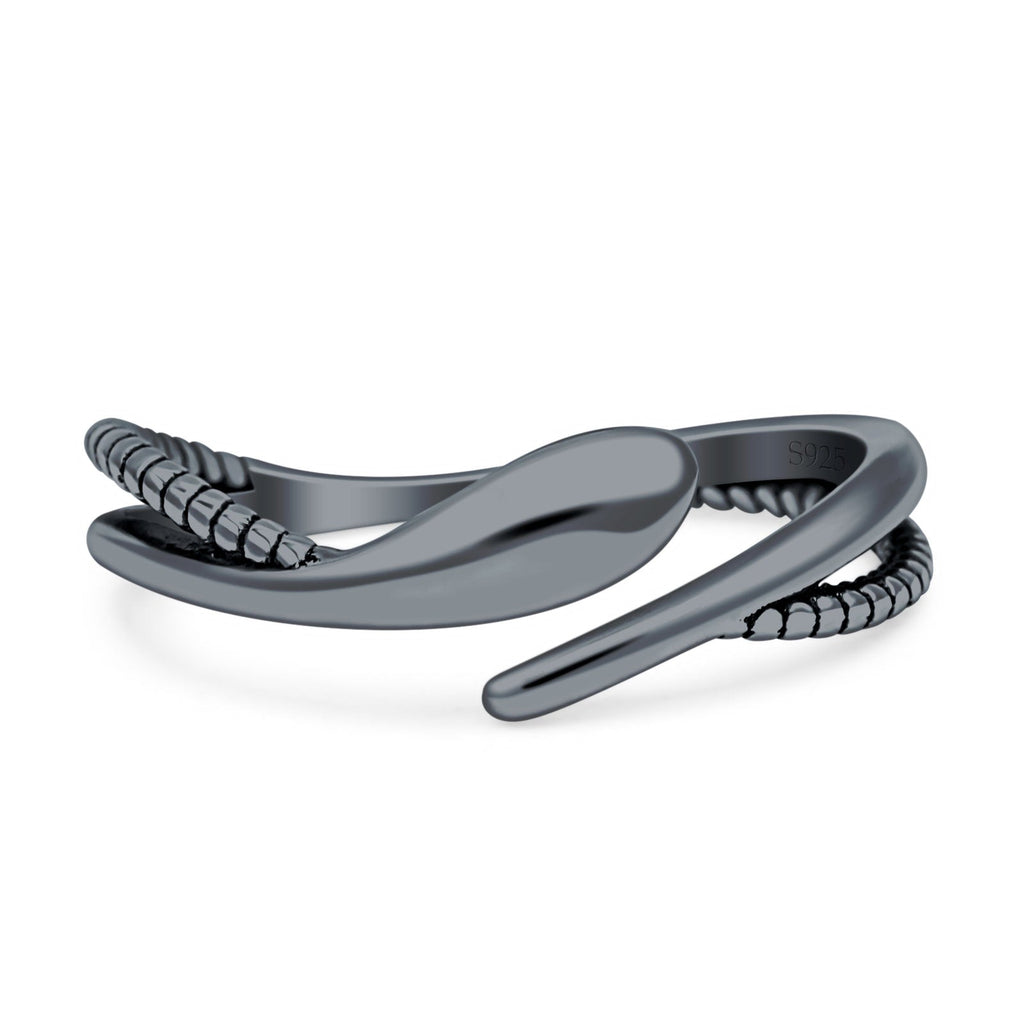 Snake Twisted Rope Adjustable Thumb Ring 925 Sterling Silver – Blue ...
