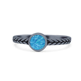 Petite Dainty Thumb Ring Round Statement Fashion Ring Oxidized 925 Sterling Silver
