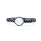 Petite Dainty Thumb Ring Round Statement Fashion Ring Oxidized 925 Sterling Silver