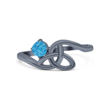 Celtic Petite Dainty Thumb Ring Round Statement Fashion Ring 925 Sterling Silver