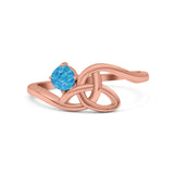 Celtic Petite Dainty Thumb Ring Round Statement Fashion Ring 925 Sterling Silver